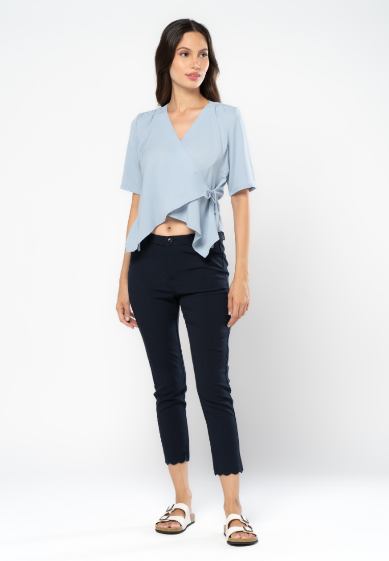 Asymmetric Wrap Blouse