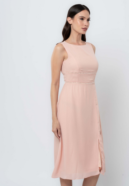 Apple & Eve Sleeveless Midi Dress with Skirt Pleats