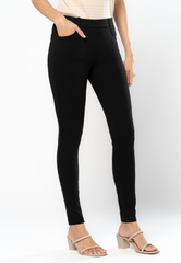 Slim-Fit Spandex Pants with Embroidered Back Pocket
