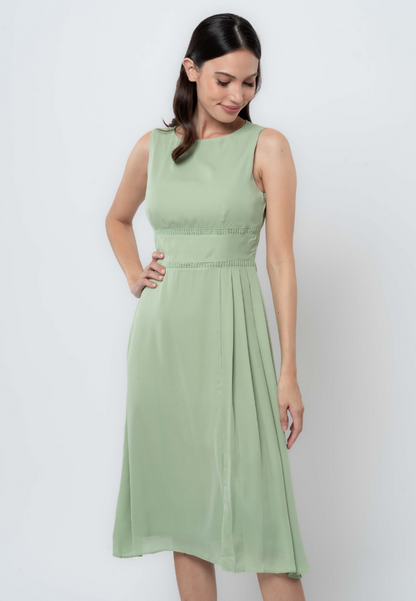 Apple & Eve Sleeveless Midi Dress with Skirt Pleats