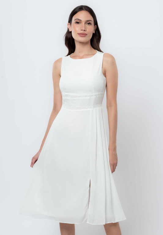 Apple & Eve Sleeveless Midi Dress with Skirt Pleats