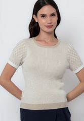 Apple & Eve Striped and Checkered Texture Flatknit Top