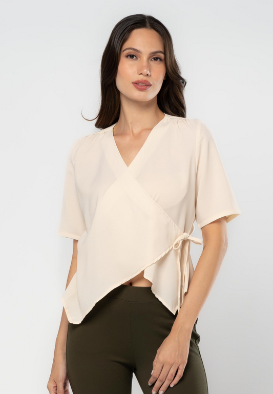 Asymmetric Wrap Blouse