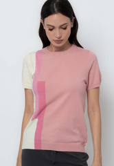 Apple & Eve Two - Tone Flatknit with Stripe Print