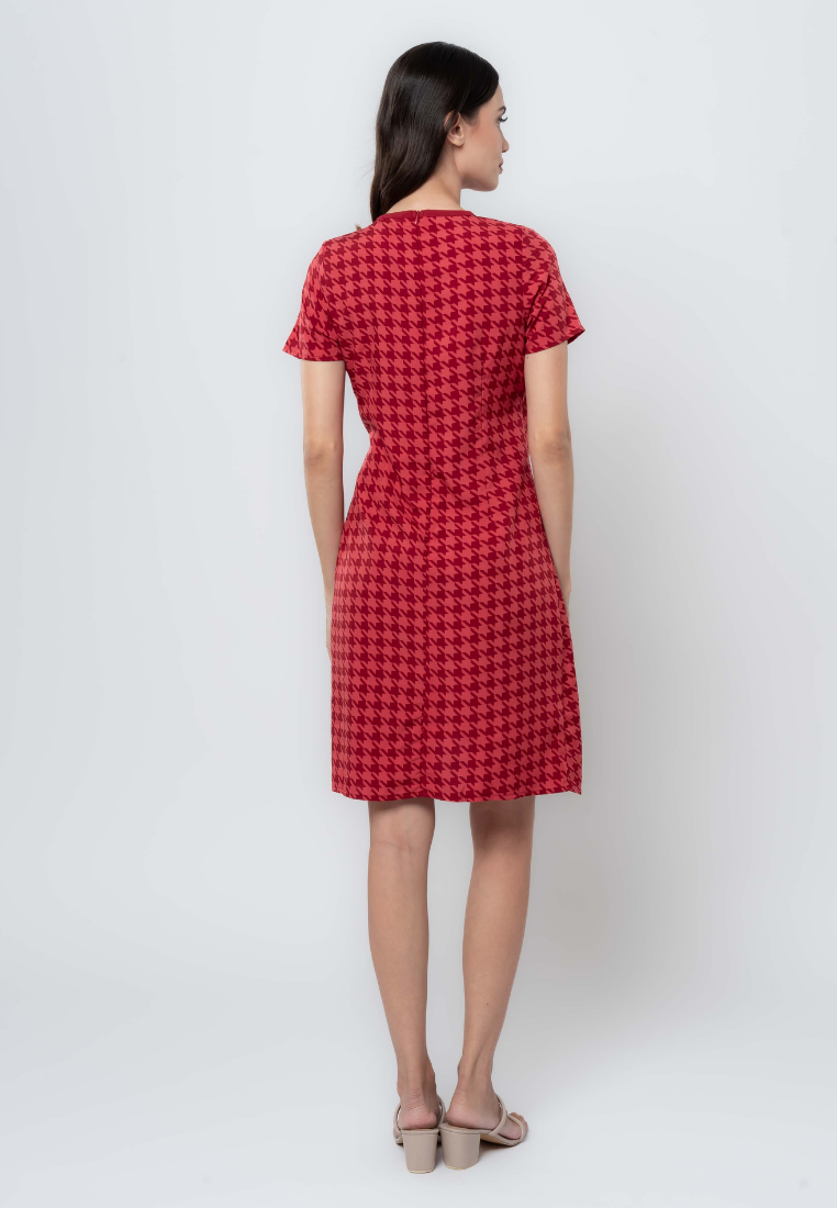 Apple & Eve Houndstooth Print Overlap Dress