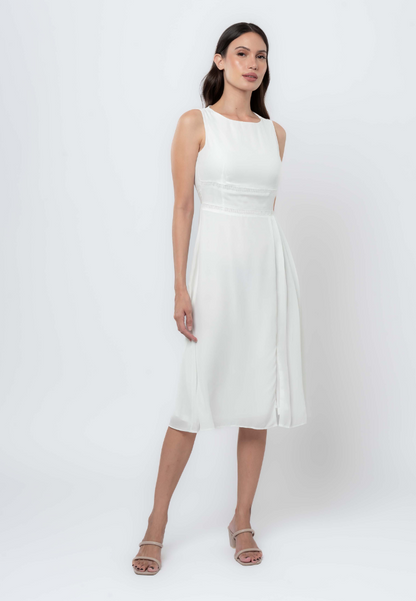 Apple & Eve Sleeveless Midi Dress with Skirt Pleats