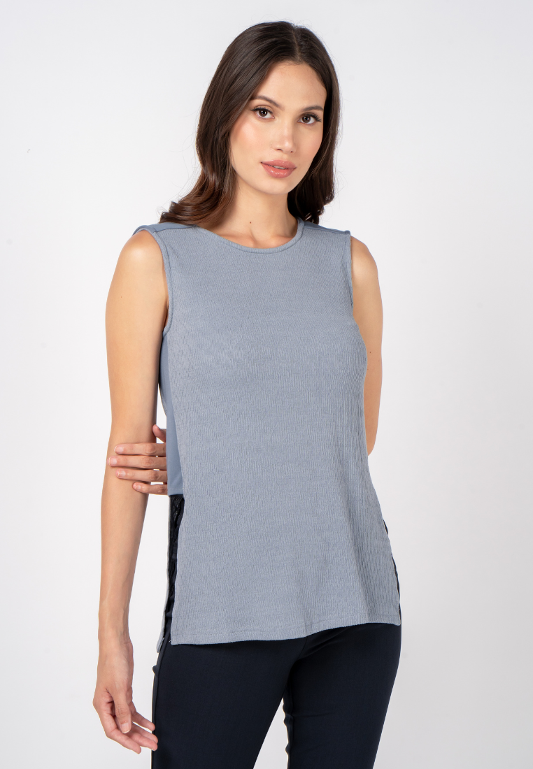 Textured Jersey Sleeveless Top