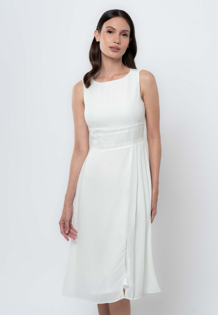 Apple & Eve Sleeveless Midi Dress with Skirt Pleats